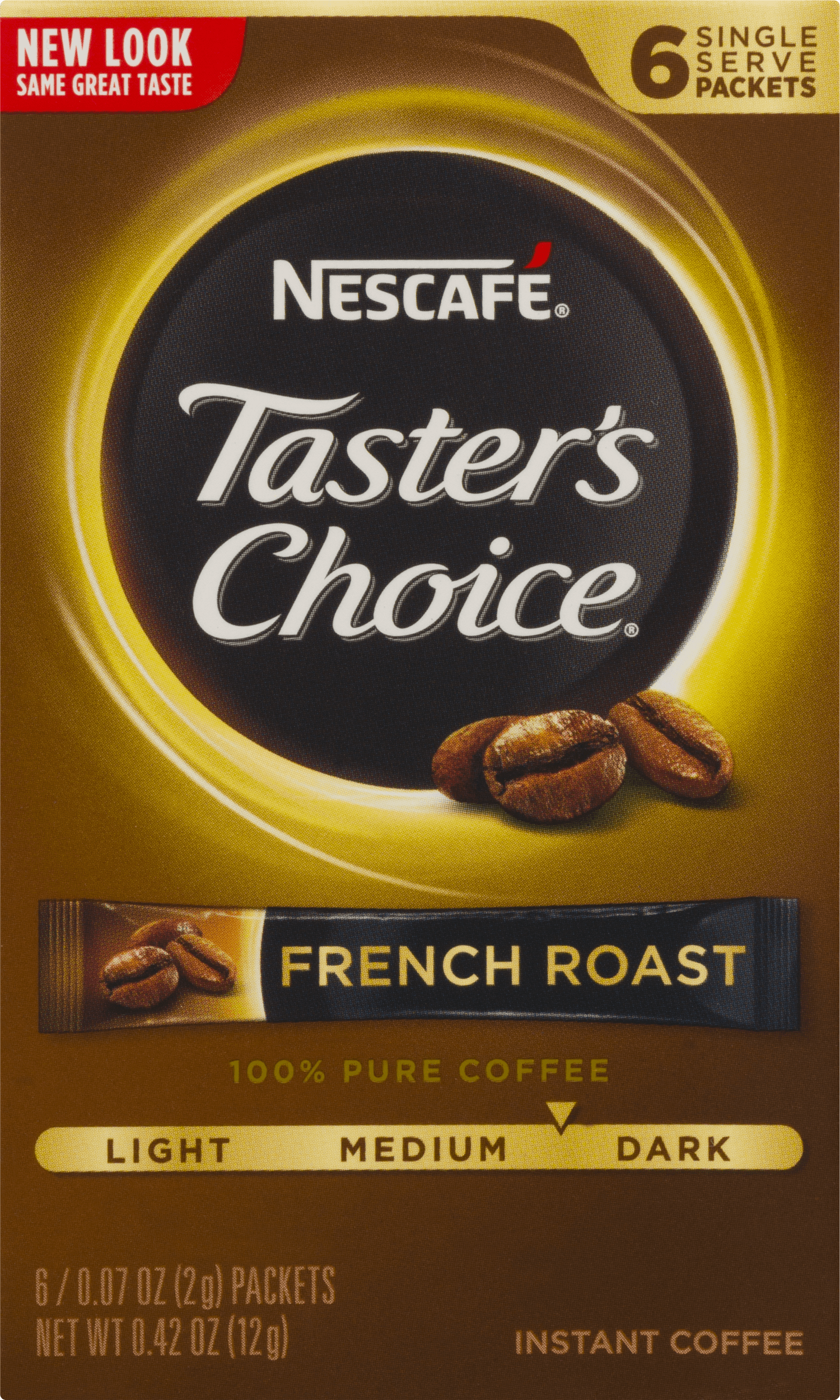 Nescafe Taster's Choice Instant Coffee French Roast Single Serve Packets - 6 CT