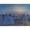 thumbnail image 2 of Eugène Jansson 24x19 Gold Ornate Framed and Double Matted Museum Art Print Titled - Sunrise Over the Rooftops. Motif from Stockholm (1903), 2 of 4