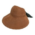 thumbnail image 2 of Women Straw Sun Hat, Wide Brim UPF 50+ UV Protection Cap with Bow, Foldable Packable Floppy Beach Hat, 2 of 7