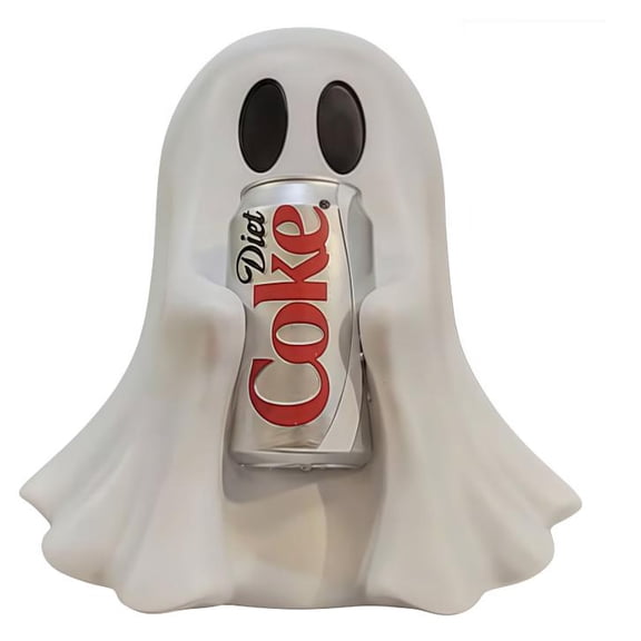 Halloween Cute Ghost Ghost Holding Coke, Spooky Ghost Holding Soda Can Tabletop Resin Decor, Novelty Drink Can Rack For Desk Home Bar Halloween Party Decorations & Holiday Gift