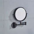 thumbnail image 2 of Espejo de maquillaje de pared x3, espejo de maquillaje negro, espejo de baño de 20 cm, espejo de pared doble, giratorio 360° y extensible, 2 of 5