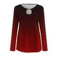 thumbnail image 4 of Tops de Otoño Para Mujer, Camisetas Informales Con Estampado Degradado, Blusas de Manga Larga Con Cuello Redondo Odeerbi  ODB178930, 4 of 5
