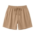 thumbnail image 3 of Causal Shorts for Women Drawstring Elastic High Waist Pleated Shorts Summer Beach Vacation Shorts with Pockets, 3XL, 3 of 6