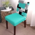 thumbnail image 2 of Chair Covers Abstract Geometric Dining Chair Slipcovers Mid Century Aqua Nordic Stretch Removable Chair Seat Protector Party Decoration Set of 8, 2 of 6
