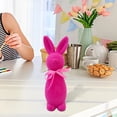 thumbnail image 3 of Flocked Bunny Easter Decorations, Easter Bunnies Figurines with Bow, Easter Simulation Plush Bow Rabbit, for Easter Home Office Party Table Centerpiece Decoration, 3 of 6