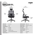 thumbnail image 4 of Silla Oficina Ergonómica con Cabecero y Soporte Lumbar Ajustable Taylor Negro, 4 of 4