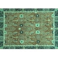thumbnail image 1 of Ahgly Company Indoor Rectangle Oriental Turquoise Blue Traditional Area Rugs, 7' x 9', 1 of 4