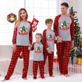 thumbnail image 4 of Odeerbi Christmas Pajamas for Family Holiday Long Sleeve Family Christmas Pajamas Matching Sets Dad Casual Printed Top with Bottom Outfits Home Wear Sleepwear Family Matching PJs Set Red, 4 of 5
