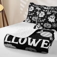 thumbnail image 4 of Homewish Cute Pink Witch Ghost Quilt Full for Girls, Halloween Print Full Bedspread Sets, Black Gray White, 3-Piece 1 Bedspread and 2 Pillowcases, 4 of 7