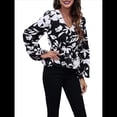 thumbnail image 1 of Blusa de Larga para Mujer, Estilo Babydoll, Ligera, de Poliéster, con Cuello en V y Mangas Abullonadas Floral M, 1 of 10
