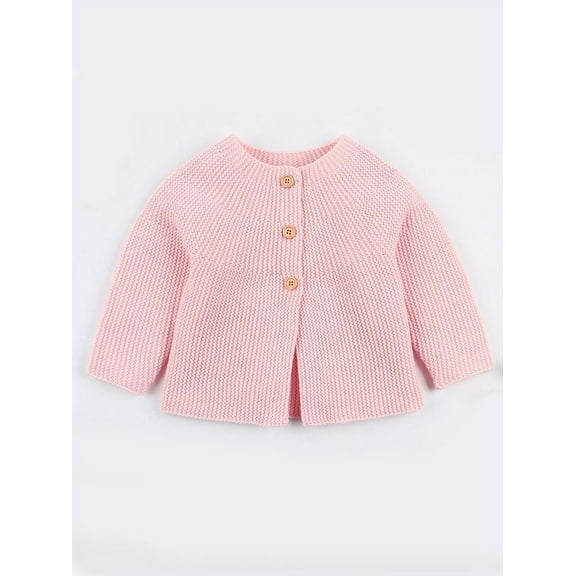 CradlePlanet Baby Girl Winter Warm Pink Sweater Cardigan Pullover