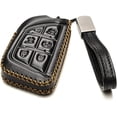 thumbnail image 2 of Vitodeco Genuine Leather Smart Key Fob Remote Case with Leather Key Strap Compatible for Cadillac Escalade 2021- 2025 (6-Button, Black), 2 of 6