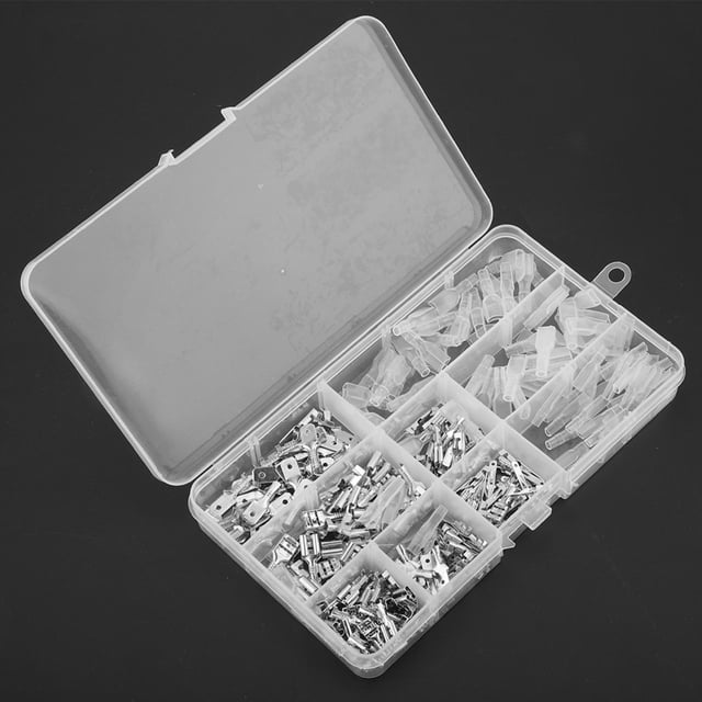 Kit de 270 conectores de crimpado de cable con terminal de horquilla macho y hembra de 2,8 mm/4,8 mm/6,3 mm