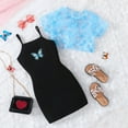 thumbnail image 2 of Birdeem Girls Summer Casual Mesh Jacket Printing Dress Two Piece Set, 2 of 12