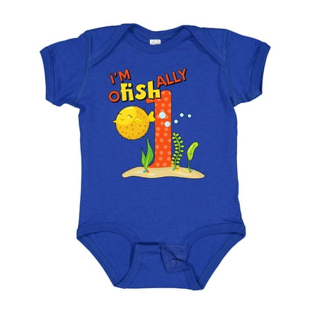 

Inktastic I m O-Fish-Ally One- Cute Puffer Fish First Birthday Gift Baby Boy or Baby Girl Bodysuit