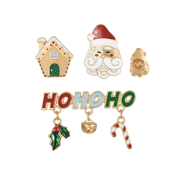Holiday Time Christmas Brooch Set, 3 Pieces