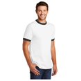 thumbnail image 4 of Port & Company Men's Core Cotton Ringer Classic Soft T-Shirt White/ Jet Black Large, 4 of 4