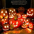 thumbnail image 6 of Fridja Halloween Pumpkin LED Light Lamp Creative Lantern Home Props Pumpkin Bar Halloween Decorations Light Up Pumpkin 3D Fall Resin Pumpkin Battery Operated Orange, 6 of 6