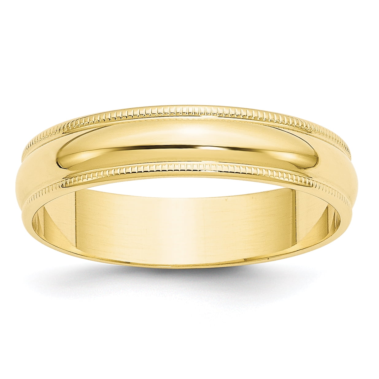 10K Yellow Gold 5mm Lightweight Half Round Band Ring 