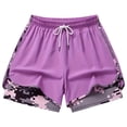 thumbnail image 5 of COMVALUE Womens Swim Trunks with Compression Liner Quick Dry 7 Inch Bathing Suit Beach Short with Zipper Pockets (Purple, XL), 5 of 9