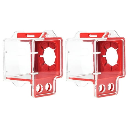 

QDJZ 2Pcs Emergency Stop Button Cover Transparent Design Simple Installation Highly Visible Push Button Switch Cover Large Push Button Lockout