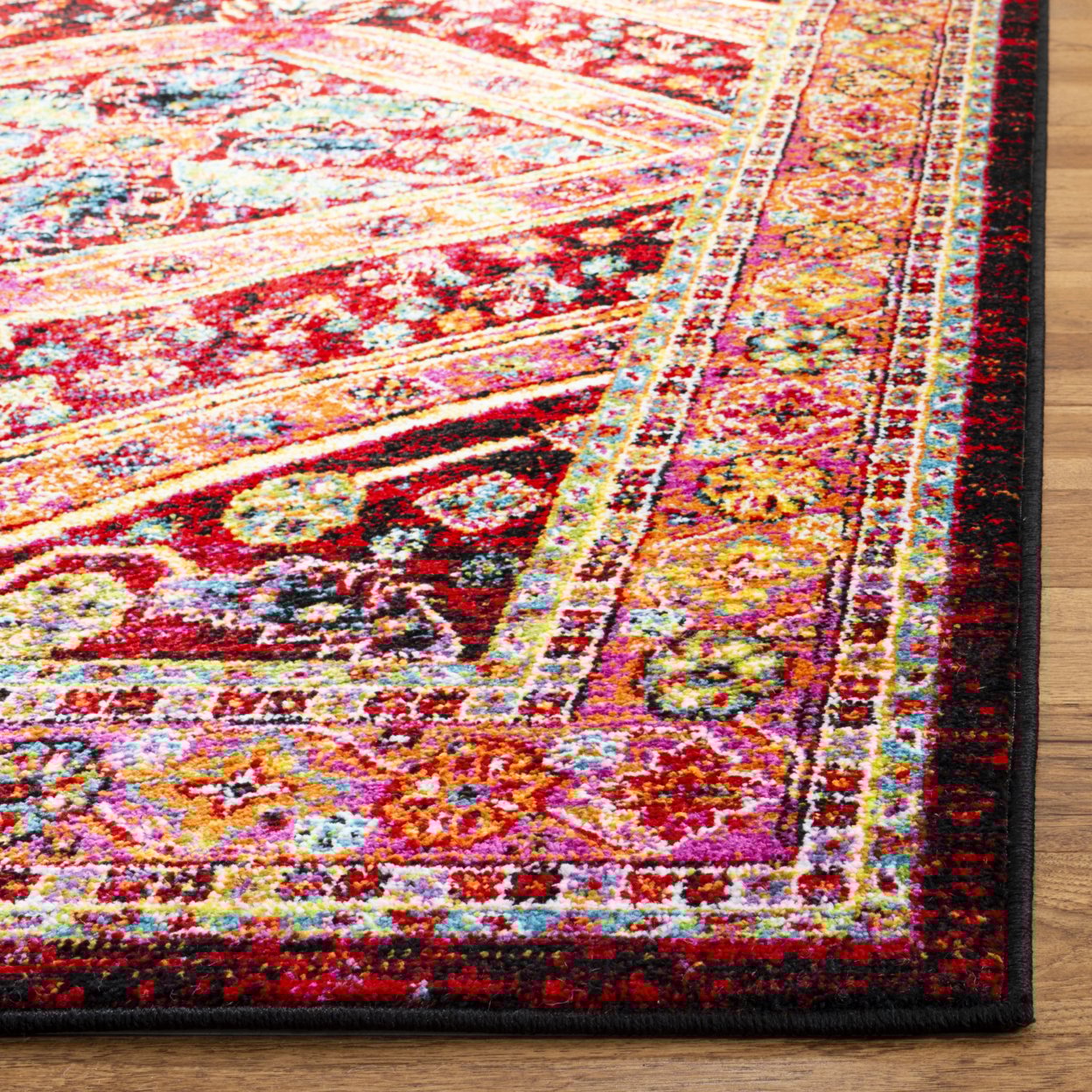 thumbnail image 4 of SAFAVIEH Cherokee Gladys Traditional Runner Rug, Black/Light Orange, 2'3" x 8', 4 of 6