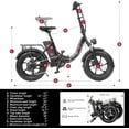 thumbnail image 5 of Electric Bike for Adults, Max 19 MPH Speed & 50 Miles Range (PAS), 500W Motor and Lightweight & Portable, Shock Absorbers Electric Bicycle, Foldable ebike for Adults, 5 of 9