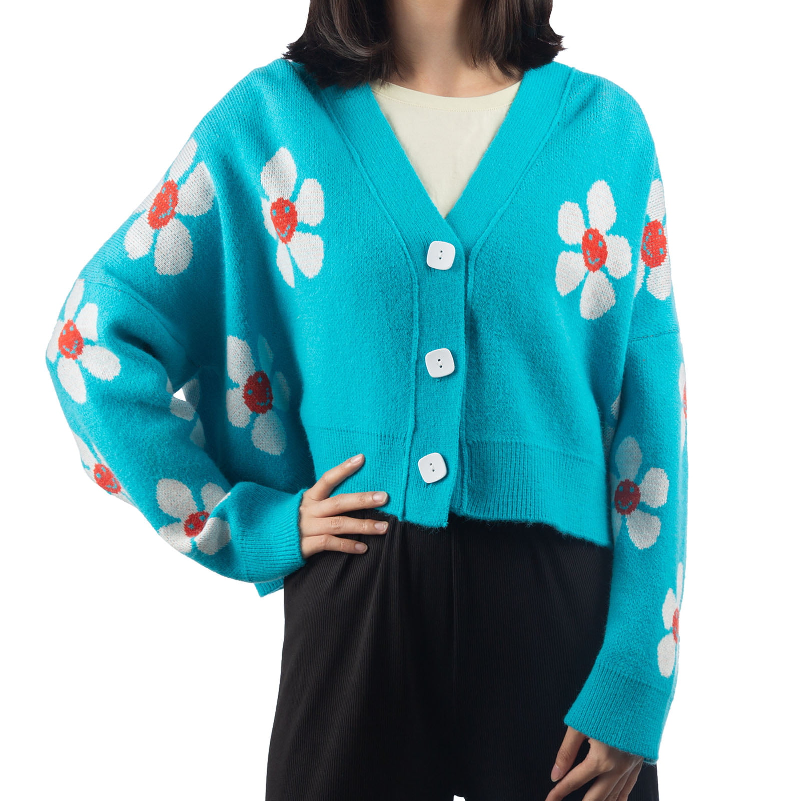 GRACE KARIN Kids Little Girls Cute Open Cardigan Sweater Loose Fit Dropped Shoulder Knitted Jumper 6-12 Years