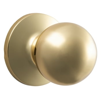 Brinks Interior Non-Locking Passage Ball Doorknob, Polished Brass Finish