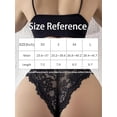 thumbnail image 5 of XmhyTop 3 piezas Tanga femenina de encaje y satén sedoso, diseño seductor, transpirable y ajuste perfecto，Talla S Negro, 5 of 5