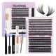 thumbnail image 1 of Pestañas Postizas Racimos Pestañas Postizas Naturales Blackest Black Maybelline Kit de extensión de pestañas hinchadas Pestañas individuales Kit de extensión de pestañas de 10-1(Compre 2 y ahorre 10%), 1 of 9