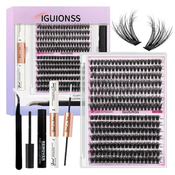 Pestañas Postizas Racimos Pestañas Postizas Naturales Blackest Black Maybelline Kit de extensión de pestañas hinchadas Pestañas individuales Kit de extensión de pestañas de 10-1(Compre 2 y ahorre 10%)