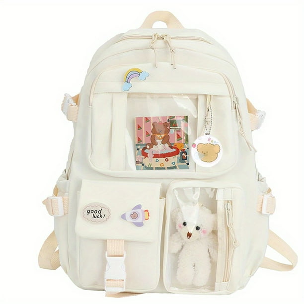 Mochila De Viaje Para Mujer, Bolso Para Estudiantes Con Varios Bolsillos Y Resistente Al Agua, Bolso Transparente Con Gran Capacidad Para Poner Una Computadora Portátil Y Con Refuerzo, Mochila Para Es