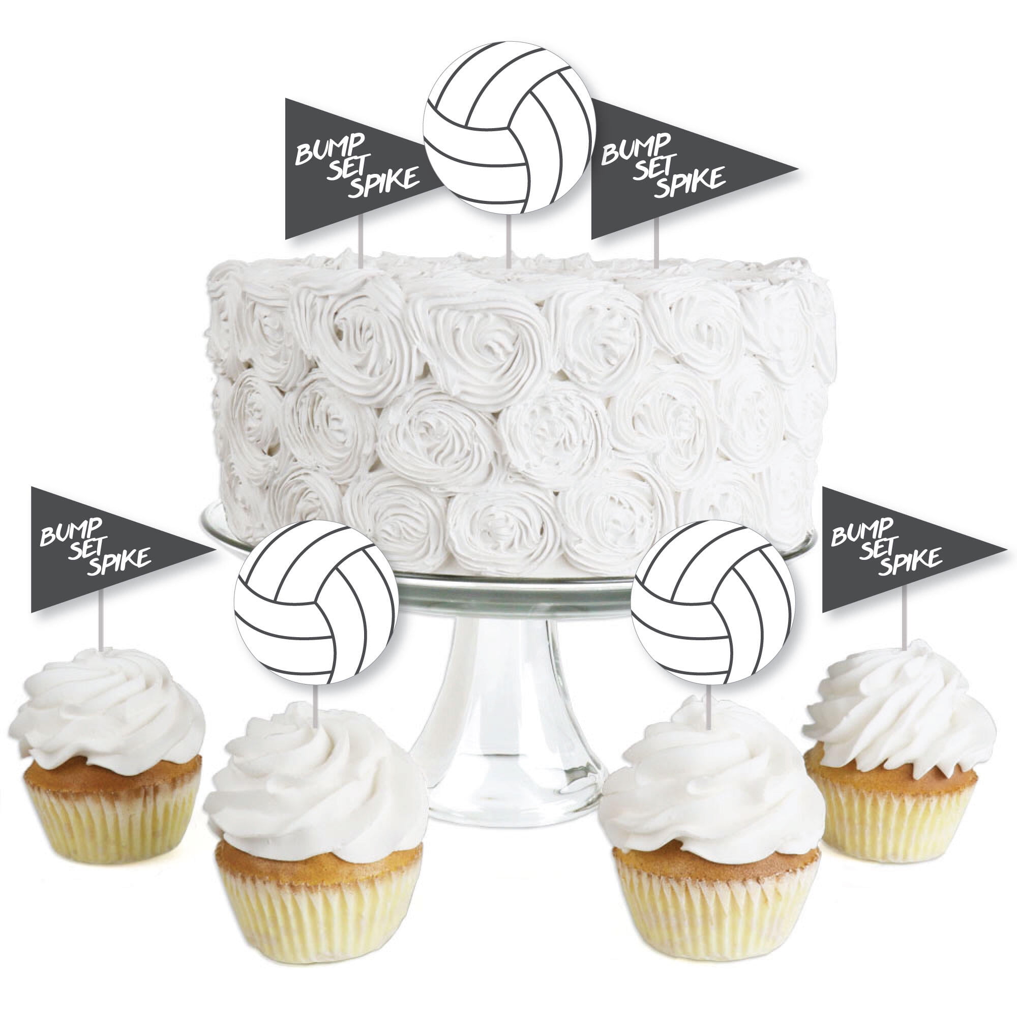 24 Soccer 3D Cupcake Picks Cake Toppers Decorations Sports 