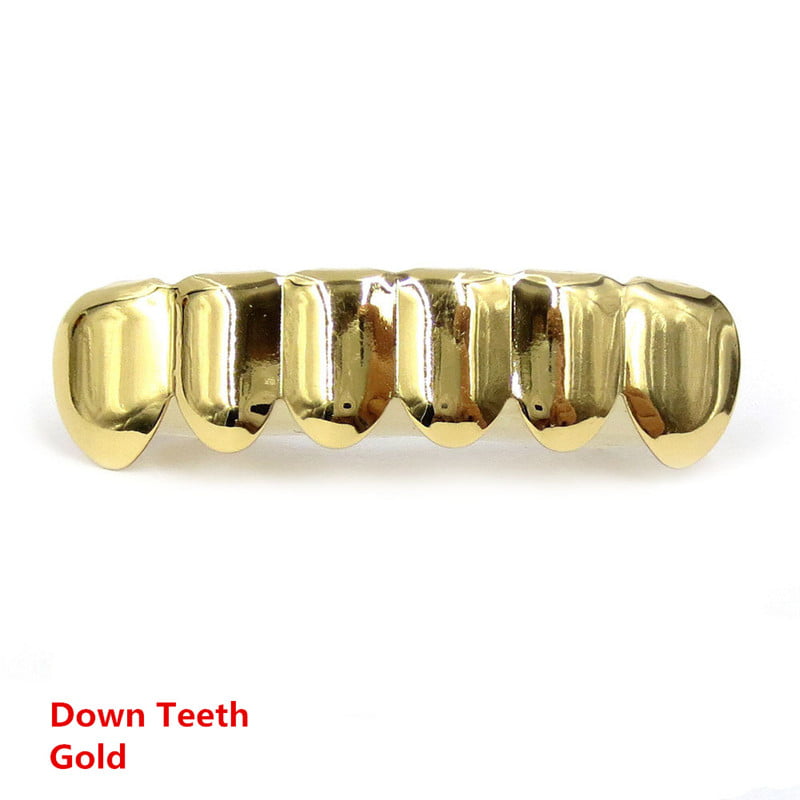 Diamond Grillz 24K Plated Gold For Mouth Top Bottom Hip Hop Teeth Grills For Tee 