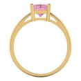 thumbnail image 4 of 2 ct Emerald Cut Simulated Pink Diamond Solitaire 18K Yellow Gold Womens Engagement Ring, 4 of 5