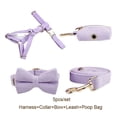 thumbnail image 2 of Light Purple Corduroy Dog Collar And Leash Set With Custom Engraved Nameplate, 2 of 17
