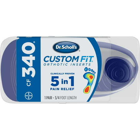 Dr. Scholl's Custom Fit CF340 Orthotic Shoe Inserts for Foot, Knee and Lower Back Relief, 1
