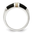 thumbnail image 2 of Diamond2Deal 925 Sterling Silver White Mother Of Pearl Wedding Band Ring Size 8 for Women, 2 of 8