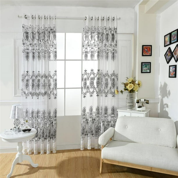 Cortina con Ventana de Tela Quemada perfecl Para la Decoración del Hotel 100x250cm Cortina de Ventana