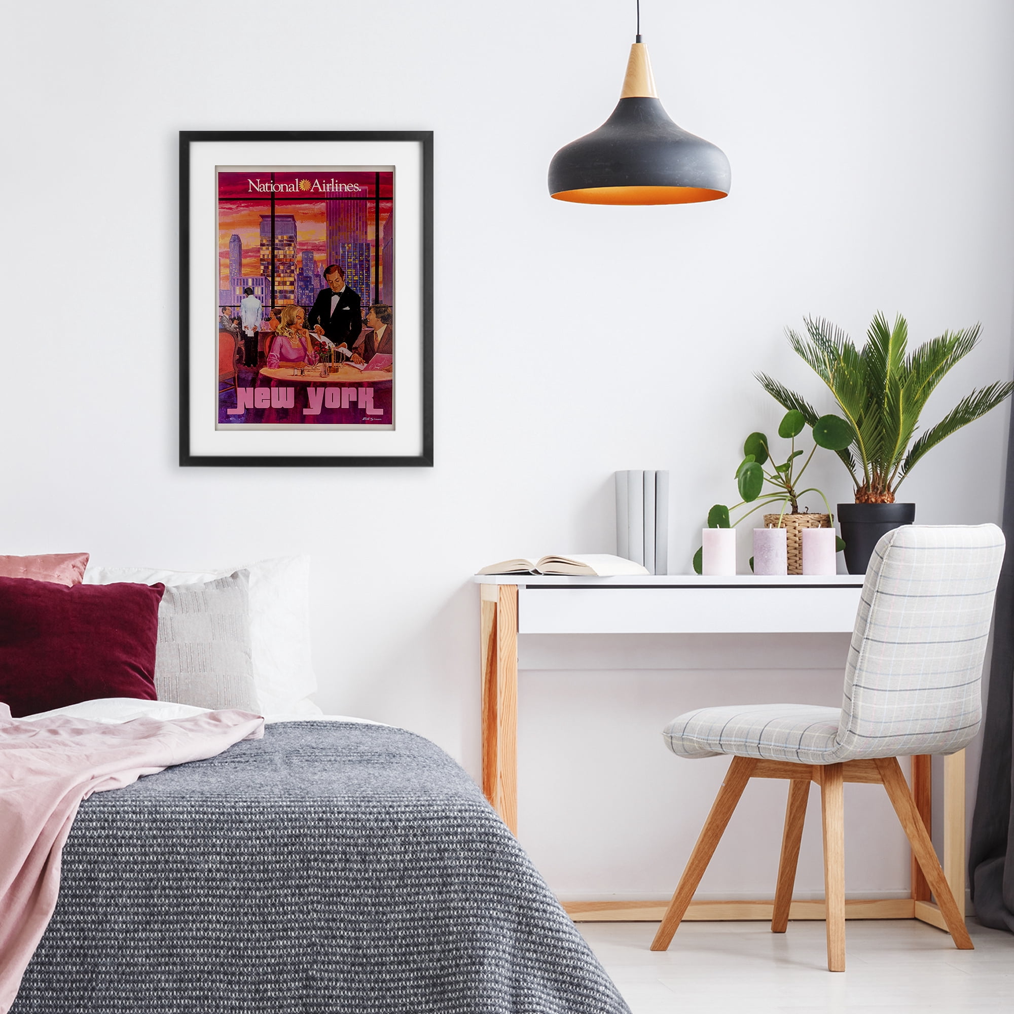 Stupell Industries Vintage New York Dining Black Framed Print Under Glass, design by Vintage Posters