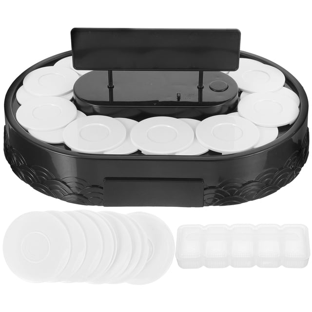OUNONA Rotating Sushi Display Stand Automatic Turntable for Banquets and Dining Rooms in Assorted Colors