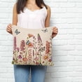thumbnail image 2 of Spring Floral Pillow Covers 16x16 Inch Decorative Throw Pillow Cover, Watercolor Lavender Daisy Butterflies Beige Sofa Pillowcases Accent Cushion Case Home Decor Bedroom Living Room, 2 of 6
