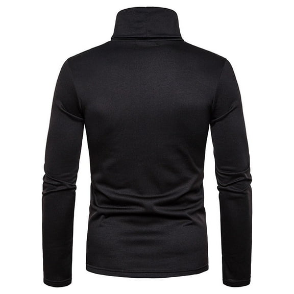 Long Sleeve Tee Shirts for Men Slim Fit Turtleneck Pullover Basic Tops Cotton Blend Thermal Sweater Fleece Sweatshirts Lightweight Casual T-Shirt