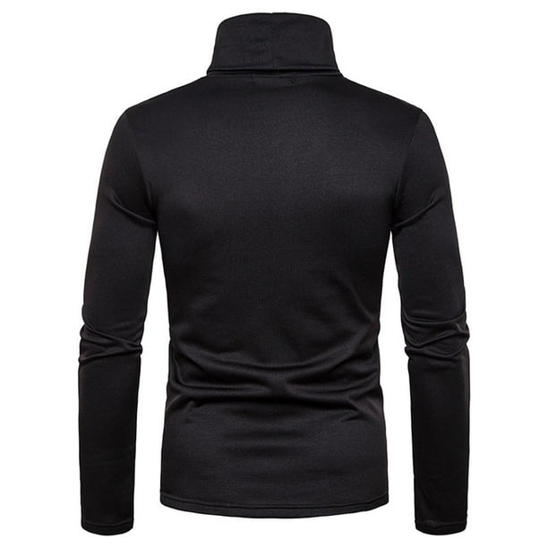 Camisas de Hombre Blusas de Manga Larga Con Cuello Redondo Cuello Alto Solido Casual Slim Fit Pullover Camiseta Calida Camisa de Fondo Odeerbi ODB 4 Walmart en linea