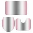 thumbnail image 2 of Abstract Bathroom Rugs Set Gray Pink Gradient Ombre Non Slip Absorbent Soft Bath Mats 3 Piece Set with Bathroom Rug, U-Shaped Floor Mat, Toilet Seat Cover Large Size, 2 of 9