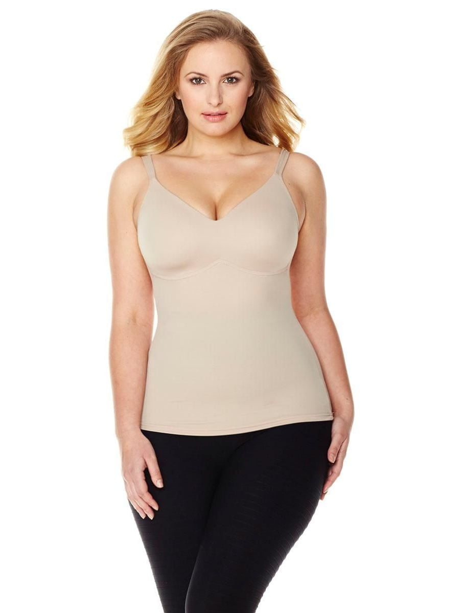 NWT Rhonda Shear  Cotton Molded Cup Camisole-Nude-Large 