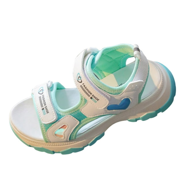 MIASHUI Chaussures Enfants Garçons Filles Sandales Plates Décontractées Sport Plage Extérieur, Bleu, 7-8 Ans