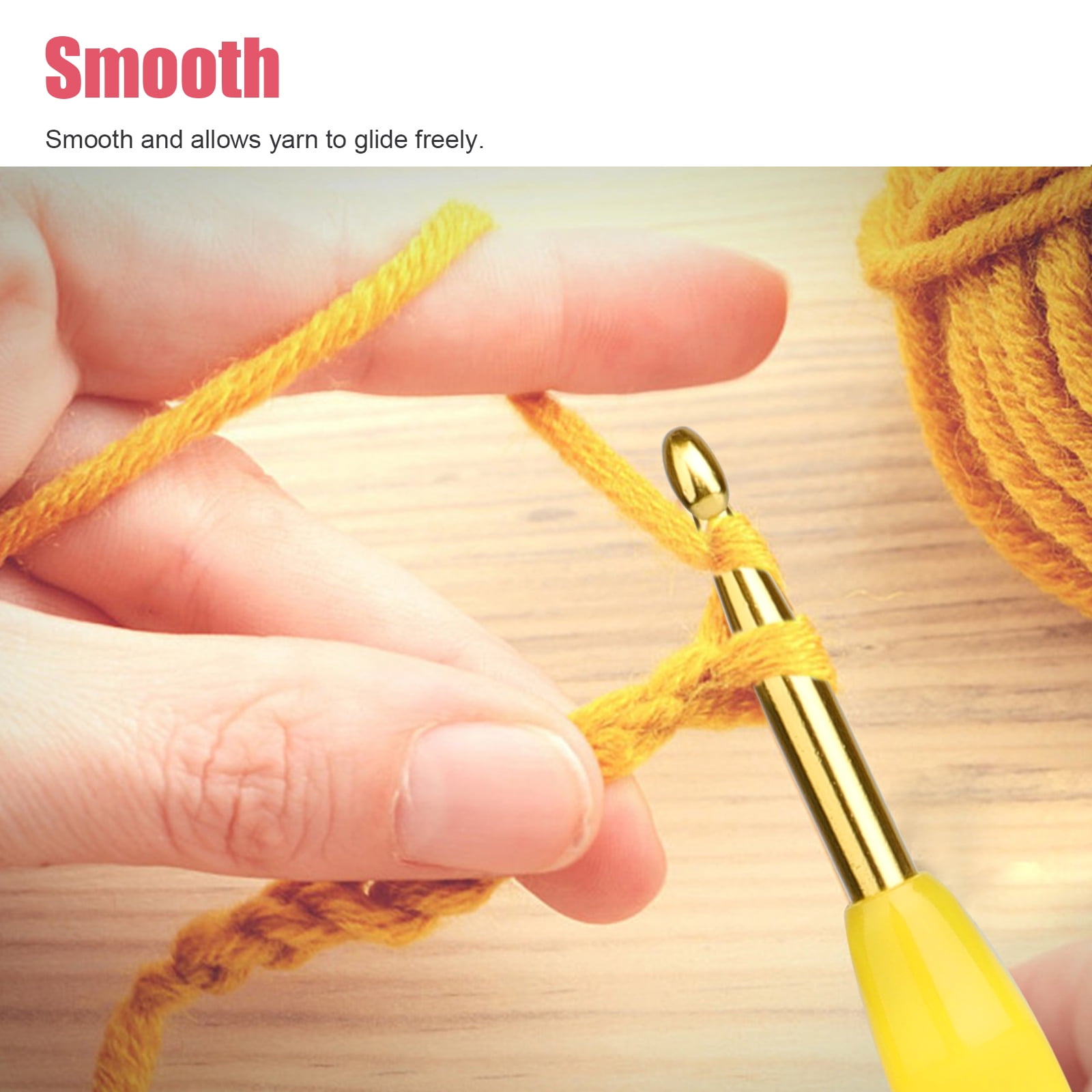 6pcs/set Crochet Hooks Ergonomic Design Soft Grip Handle Lace Crochet Hook  Set Knitting Tool DIY Yarn Weave Tools For Handwork Hobby Craft ( Sweater N