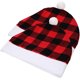 thumbnail image 2 of 2 piezas Plaid Santa Santa Hat Cover Cover Vehicle de coche Decoración de interiores del vehículo del automóvil, 2 of 5